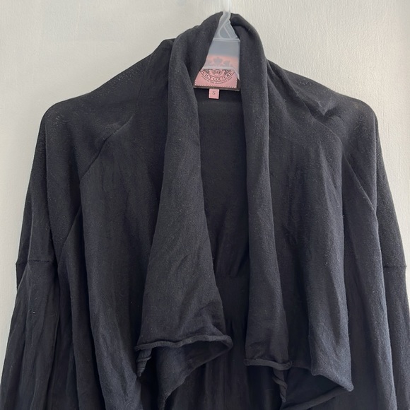 Juicy Couture Black Lightweight Drape Wrap Sweater - Picture 3 of 8